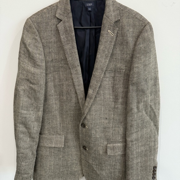 J.Crew Blazer Herringbone Wool Ludlow Jacket 40l - Picture 1 of 6